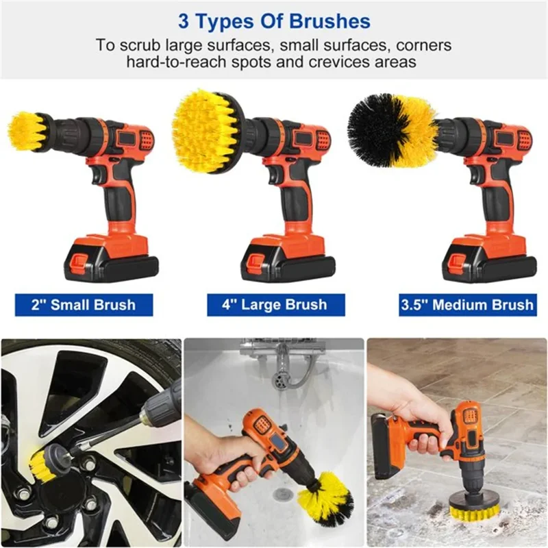 3 pcs/set drill brush set powe - огляд і ціна Power Tools On Sale